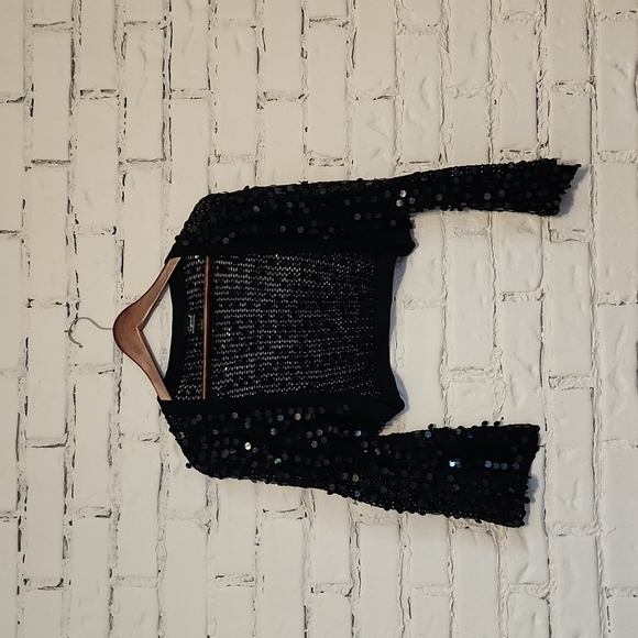 Chunky Black ๐ sequin ๐ bolero size L - Picture 4 of 4